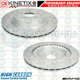 FOR MERCEDES E63S AMG 17- REAR DRILLED GROOVED BRAKE DISCS TEXTAR PADS WIRE 360m