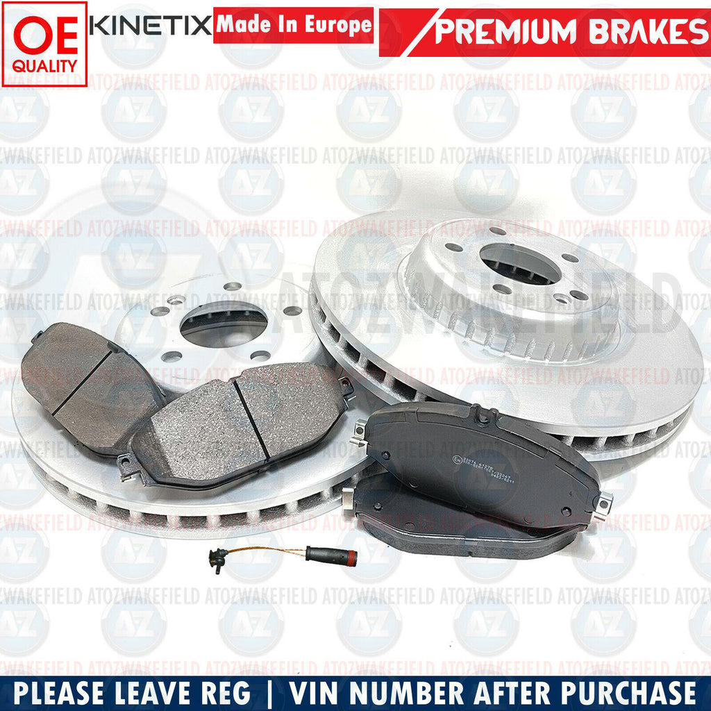FOR MERCEDES C-CLASS 14- FRONT PREMIUM HIGH CARBON BRAKE DISCS PADS 330mm COATED