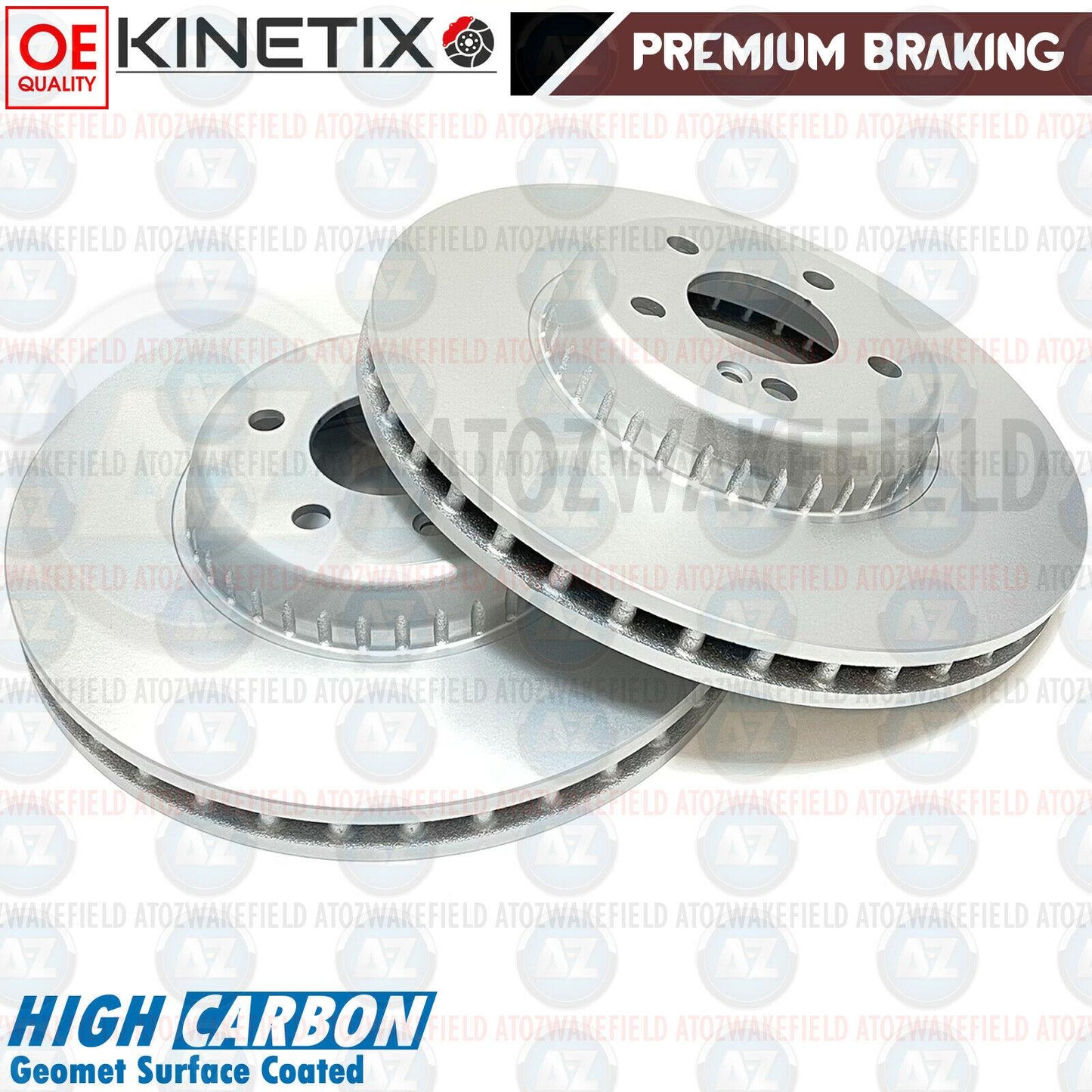 FOR MERCEDES E-CLASS 16- FRONT PREMIUM HIGH CARBON BRAKE DISCS PADS 330mm COATED