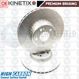 FOR MERCEDES E-CLASS 16- FRONT PREMIUM HIGH CARBON BRAKE DISCS PADS 330mm COATED