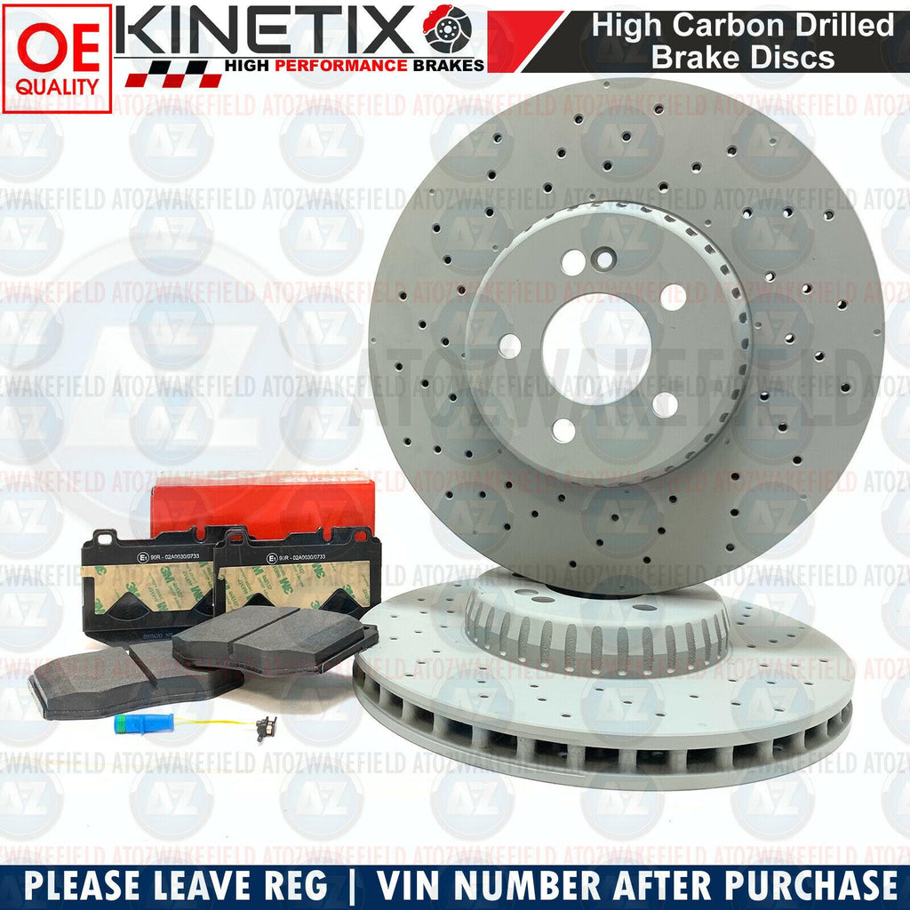 FOR MERCEDES C-CLASS AMG SPORT FRONT BRAKE DISCS MINTEX PADS WIRE SENSOR 342mm