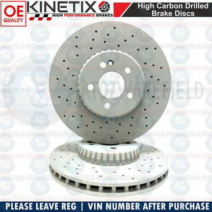 FOR MERCEDES E300de AMG SPORT 213 214 DRILLED FRONT BRAKE DISCS PAIR 342mm