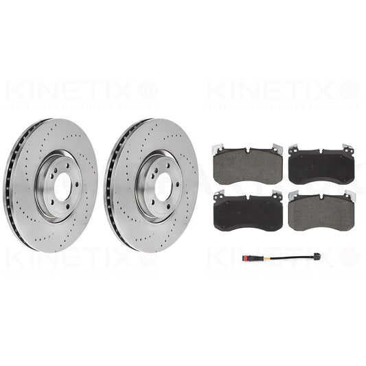 FOR MERCEDES G63 AMG 2018- FRONT BRAKE DISCS PADS WEAR WIRE SENSOR 400mm X 38mm