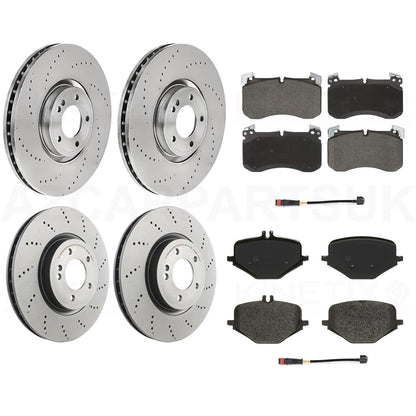 FOR MERCEDES G-CLASS G63 AMG 2018- FRONT REAR BRAKE DISCS PADS & WEAR WIRE SENSOR LEADS 400mm 370mm