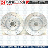 FOR MERCEDES GL63 AMG FRONT DRILLED GROOVED BRAKE DISCS DELPHI PADS WEAR SENSOR
