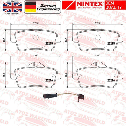 FOR MERCEDES GLE43 GLE63 GL63 ML63 AMG FRONT MINTEX BRAKE PADS SET WIRE SENSOR