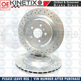 FOR MERCEDES ML63 AMG REAR DRILLED GROOVED COATED BRAKE DISCS PAIR 345mm