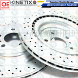 FOR MERCEDES ML63 AMG REAR DRILLED GROOVED COATED BRAKE DISCS PAIR 345mm