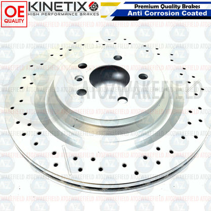 FOR MERCEDES GLE63 AMG REAR DRILLED GROOVED BRAKE DISCS PADS WIRE SENSOR 345mm