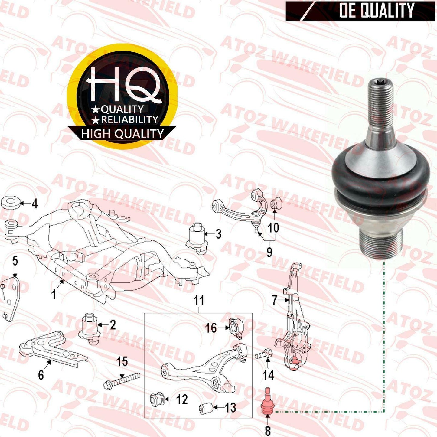 FOR MERCEDES M G CLASS W166 X166 FRONT LOWER SUSPENSION WISHBONE ARM BALL JOINT