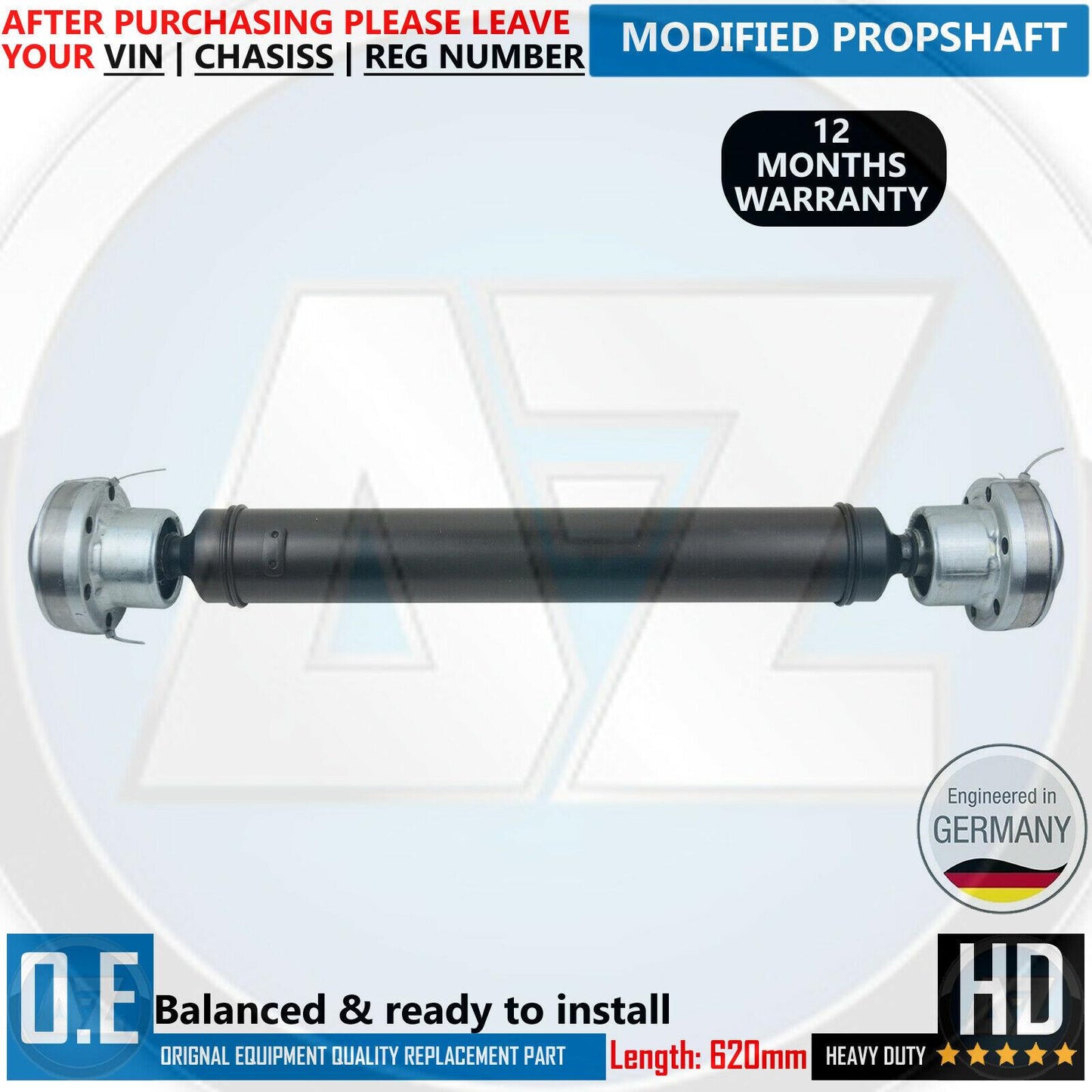 FOR MERCEDES ML GL R CLASS W164 FRONT PROPSHAFT PROP SHAFT PROPELLER SHAFT 620MM