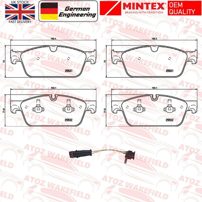 FOR MERCEDES ML ML63 GL GLS GLE GLE63 AMG FRONT MINTEX BRAKE PADS WIRE SENSOR