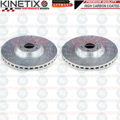 FOR MERCEDES S 300h AMG FRONT DRILLED HIGH CARBON BRAKE DISCS PAIR 370mm