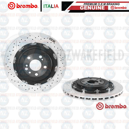 FOR MERCEDES SL65 AMG 04-12 REAR DRILLED GROOVED BREMBO PERFORMANCE BRAKE DISCS