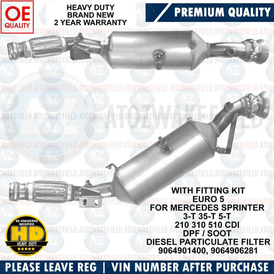 FOR MERCEDES SPRINTER 210 310 510 2.1 CDI DIESEL DPF PARTICULATE FILTER EURO 5