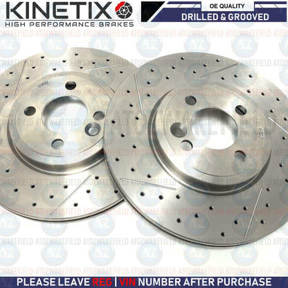 FOR MINI COOPER S R57 FRONT DRILLED GROOVED BRAKE DISCS MINTEX PADS WIRE 294mm