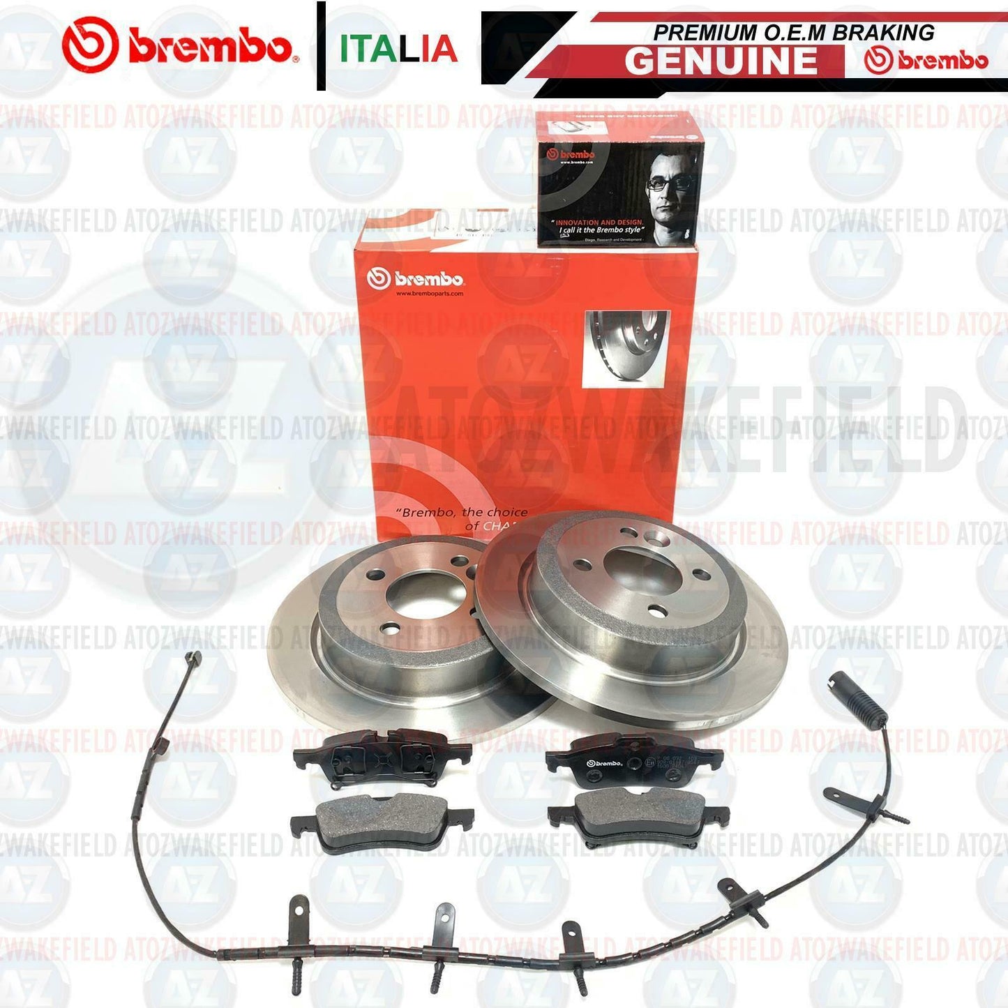 FOR MINI R50 R53 ONE REAR SOLID BREMBO BRAKE DISCS & PADS WIRE SENSOR 259mm