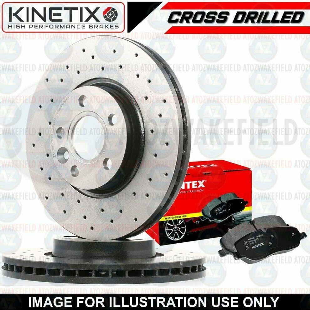 FOR MINI PACEMAN R61 FRONT CROSS DRILLED BRAKE DISCS MINTEX PADS 294mm