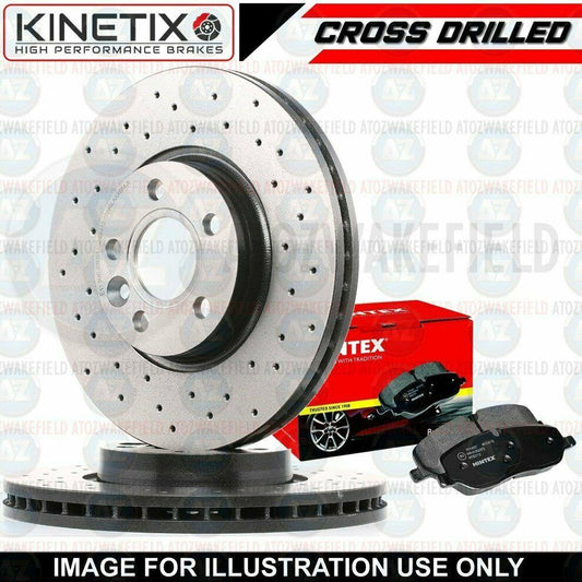 FOR MINI PACEMAN R61 FRONT CROSS DRILLED BRAKE DISCS MINTEX PADS 294mm