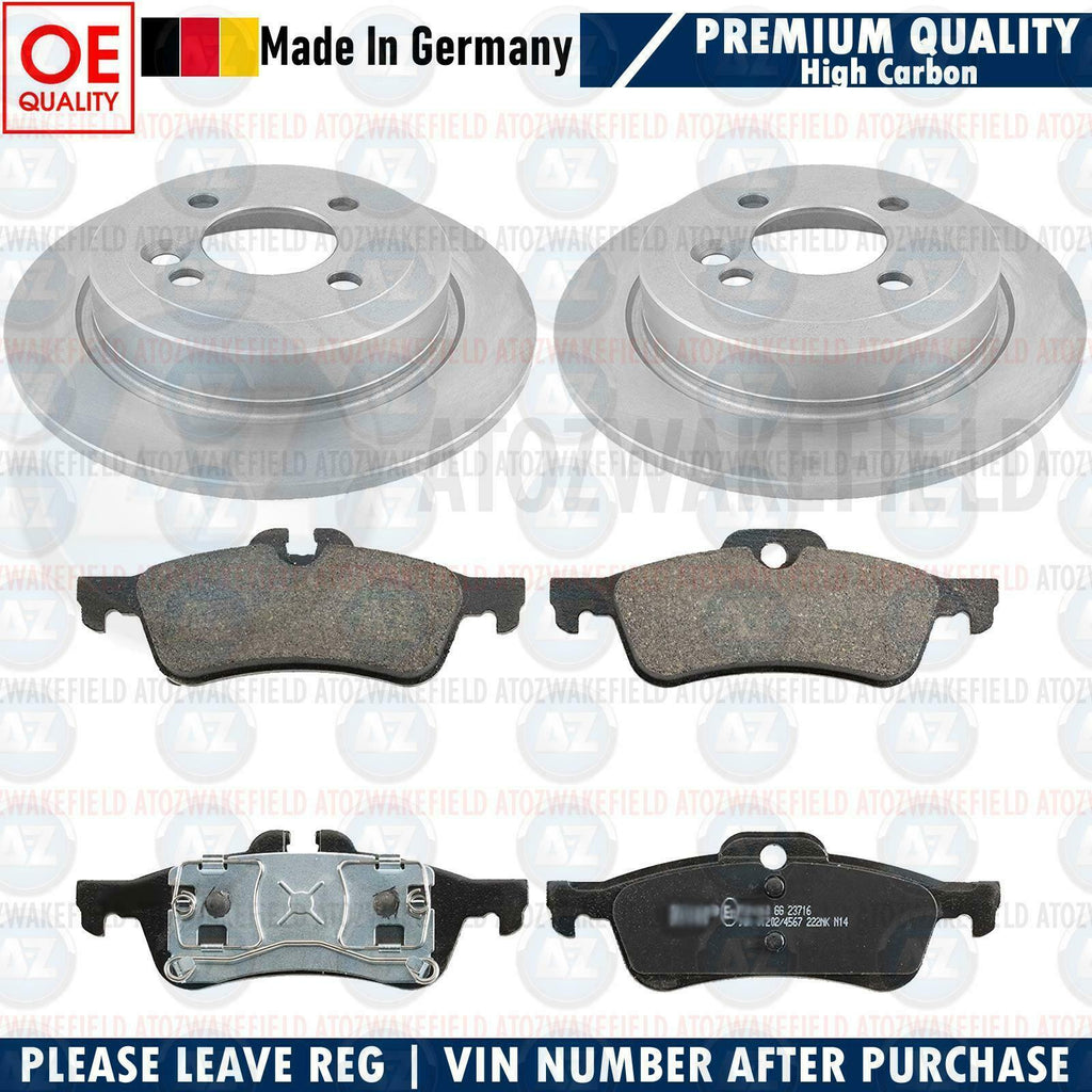 FOR MINI R50 R53 ONE 01-06 COOPER COOPER S WORKS ONE D REAR 2 BRAKE DISCS & PADS