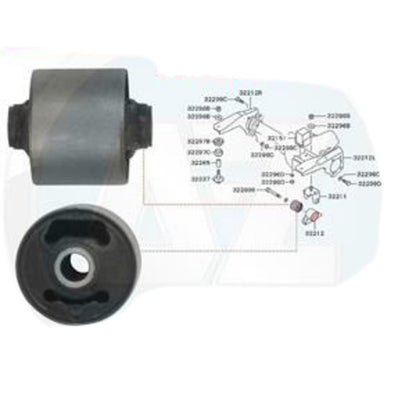 FOR MITSUBISHI L200 K74 01-07 FRONT ARM HOLDER DIFFERENTIAL MOUNTING BUSHES X2