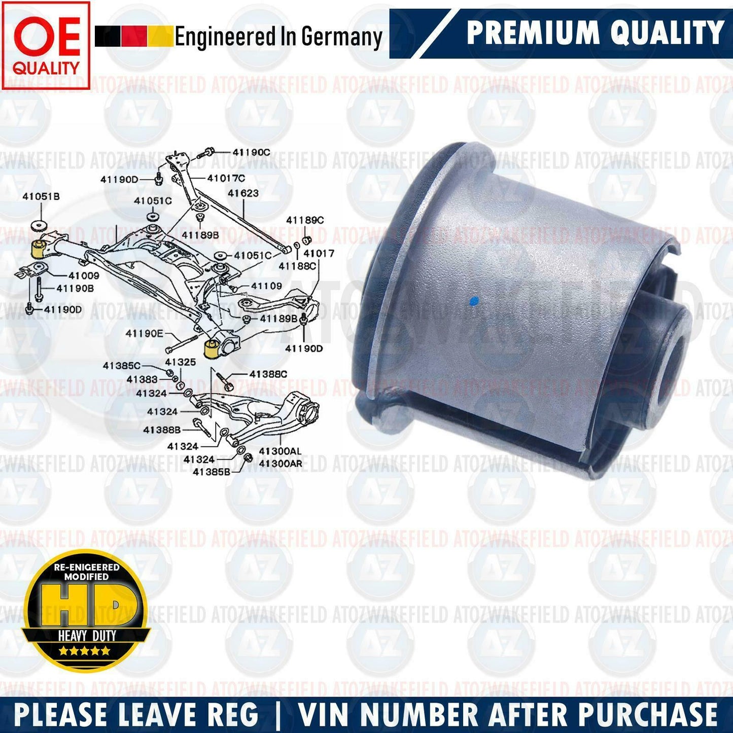 FOR MITSUBISHI GRANDIS 04-11 REAR CROSSMEMBER BEAM AXLE BUSH MN103387