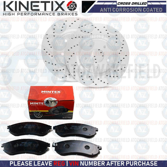 FOR MITSUBISHI L200 FRONT DRILLED PERFORMANCE BRAKE DISCS MINTEX PADS 314mm