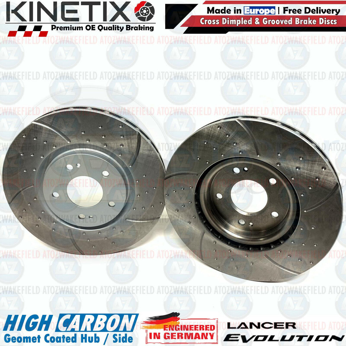 FOR MITSUBISHI LANCER EVO 8 FQ-330 FRONT PERFORMANCE BRAKE DISCS BREMBO PADS