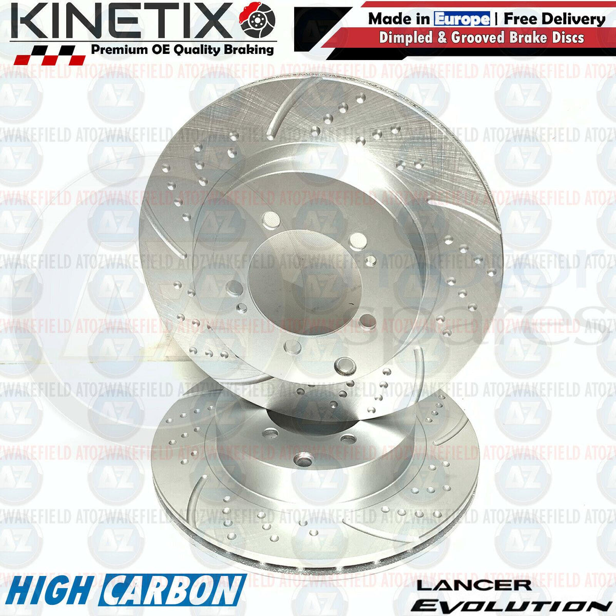 FOR MITSUBISHI LANCER EVO 8 FQ330 REAR DIMPLED GROOVED BRAKE DISCS BREMBO PADS