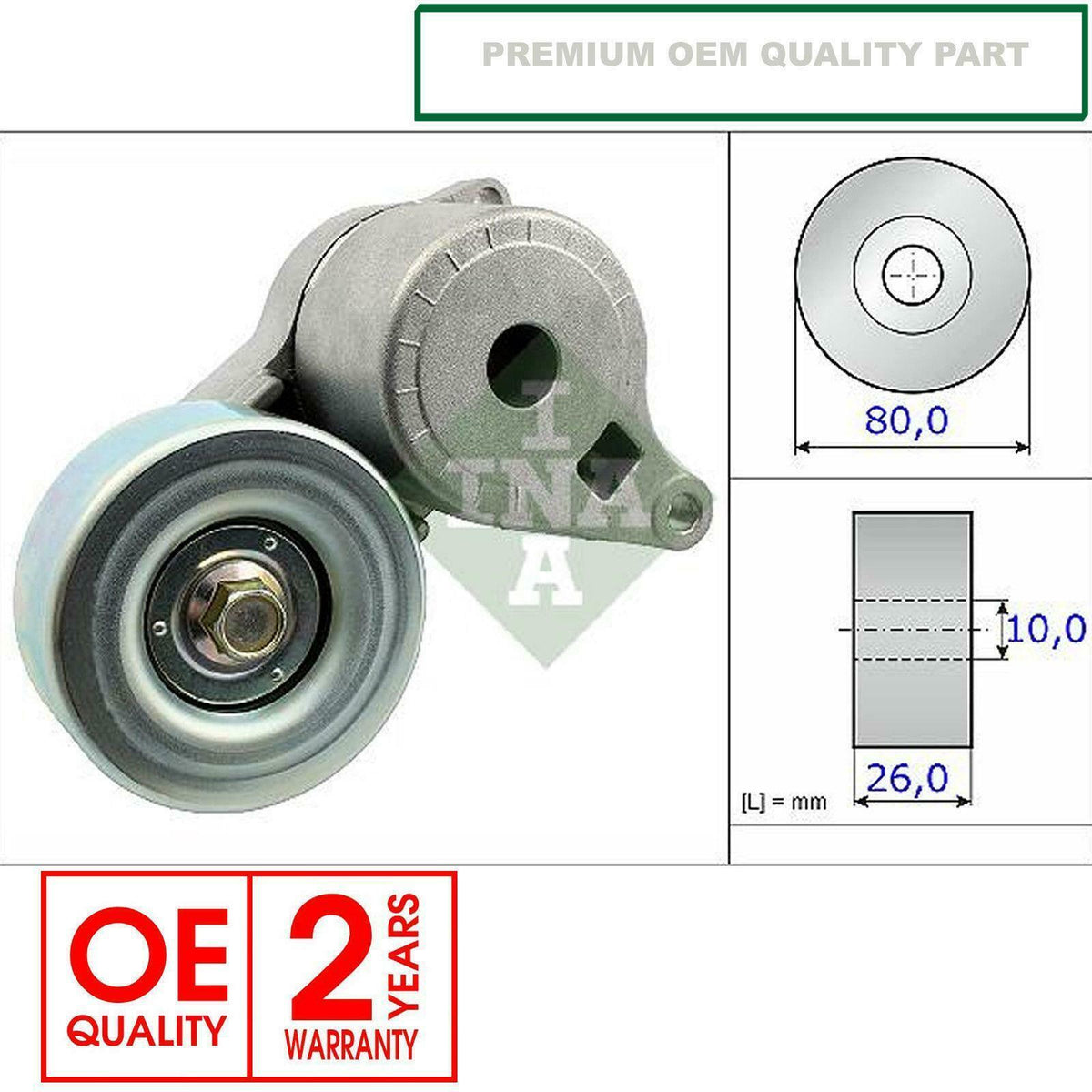 FOR MITSUBISHI LANCER EVO EVOLUTION 7 8 9 AUX AUXILIARY BELT TENSIONER PREMIUM