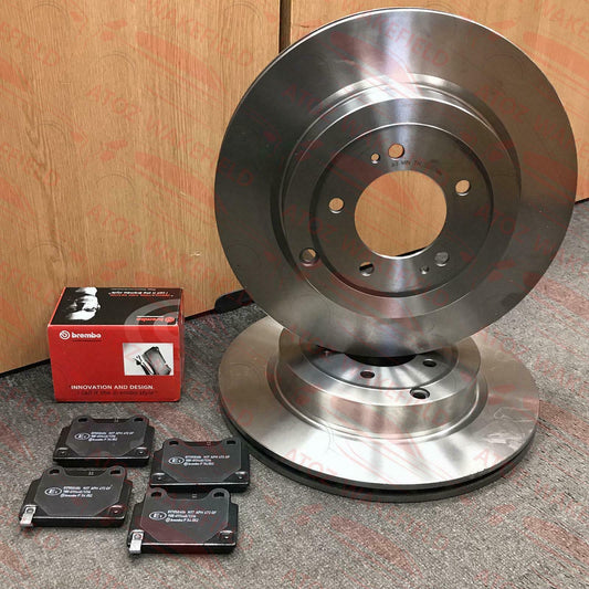 FOR MITSUBISHI LANCER EVO X 10 FQ330 FQ360 REAR BRAKE DISCS BREMBO PADS 330mm