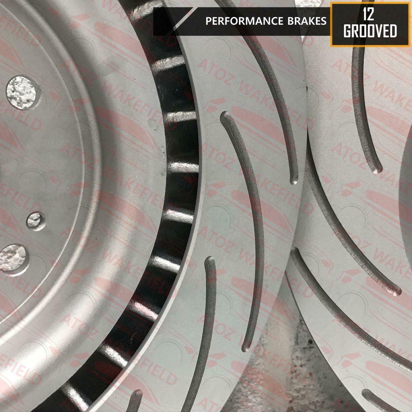 FOR MITSUBISHI LANCER EVO X 10 FRONT GROOVED PERFORMANCE BRAKE DISCS BREMBO PADS