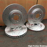 FOR MITSUBISHI LANCER EVO 10 FQ330 DRILLED FRONT REAR BRAKE DISCS 350mm 330mm
