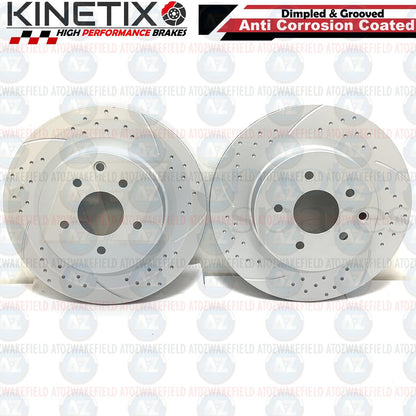 FOR NISSAN 350 Z FRONT REAR DIMPLED GROOVED BRAKE DISCS BREMBO PADS 324mm 322mm