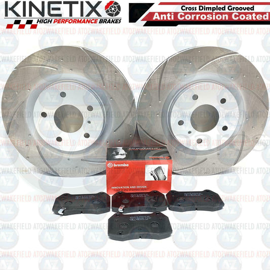 FOR NISSAN 350Z FRONT PERFORMANCE DIMPLED GROOVED BRAKE DISCS BREMBO PADS 324mm