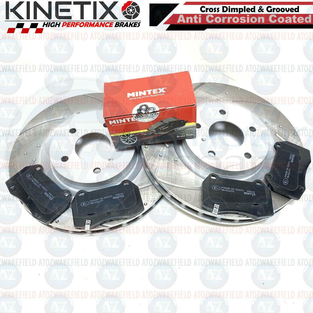 FOR NISSAN 350Z FRONT PERFORMANCE DIMPLED GROOVED BRAKE DISCS MINTEX PADS 324mm
