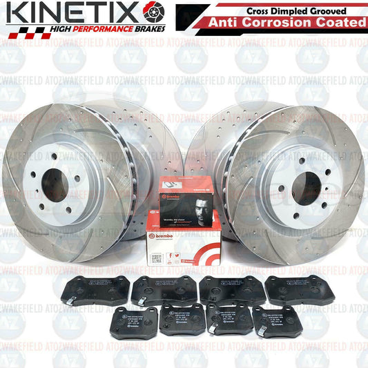 FOR NISSAN 350Z INFINITI G35 FRONT REAR DIMPLED GROOVED BRAKE DISCS BREMBO PADS