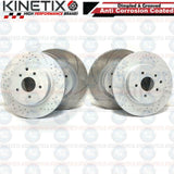 FOR NISSAN 350Z INFINITI G35 FRONT REAR GROOVED PERFORMANCE BRAKE DISCS KINETIX