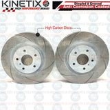 FOR NISSAN 350Z INFINITI G35 FRONT REAR GROOVED PERFORMANCE BRAKE DISCS KINETIX