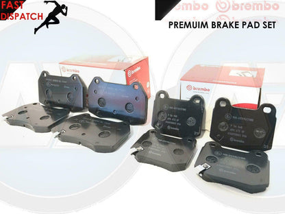 FOR NISSAN 350z 350 3.5 FAIRLADY 2003- FRONT AND REAR BRAKE PADS GENUINE BREMBO