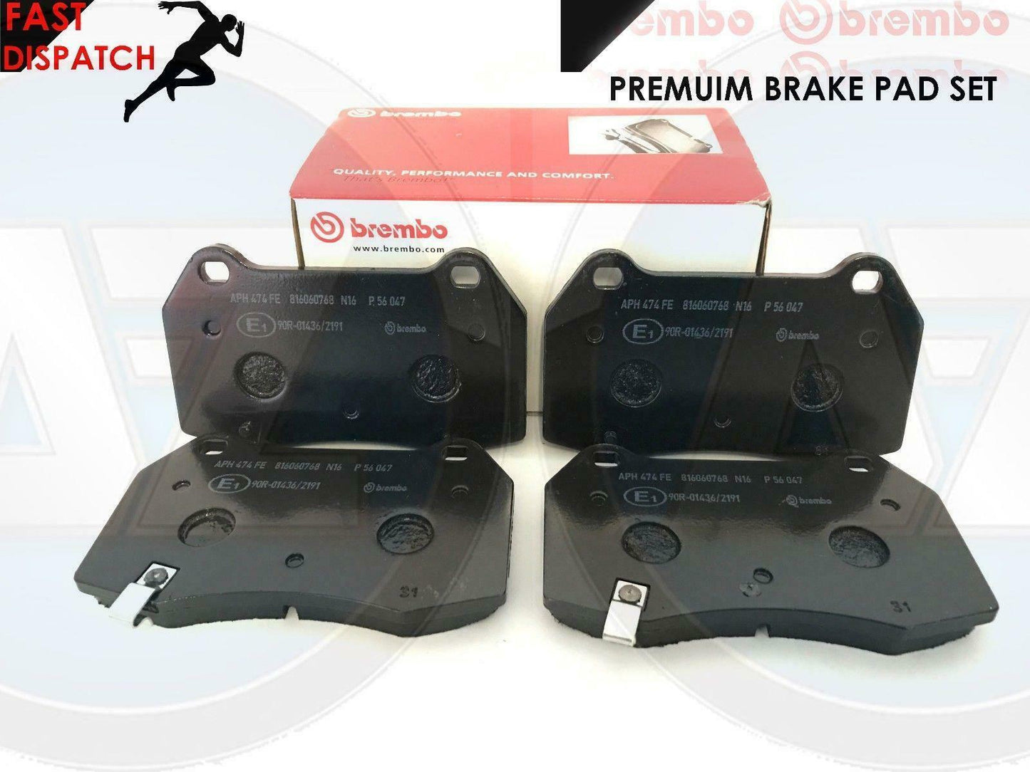 FOR NISSAN 350z 350 3.5 FAIRLADY 2003- FRONT AND REAR BRAKE PADS GENUINE BREMBO