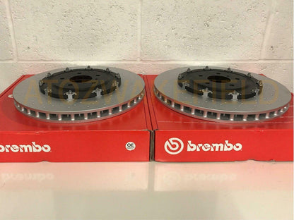 FOR NISSAN GTR R35 3.8 V6 FRONT GENUINE 2 PIECE FLOATING BREMBO BRAKE DISCS PAIR