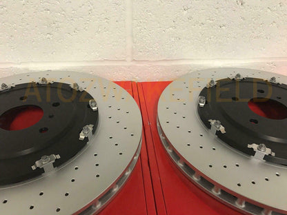 FOR NISSAN GTR R35 3.8 V6 FRONT GENUINE 2 PIECE FLOATING BREMBO BRAKE DISCS PAIR