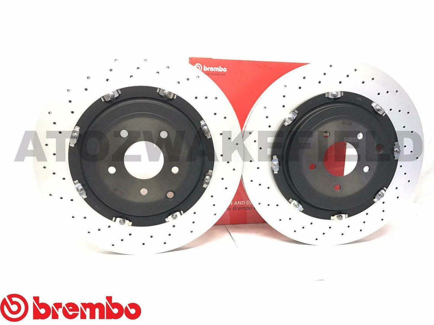 FOR NISSAN GTR R35 FRONT 2 PIECE FLOATING GENUINE BREMBO BRAKE DISCS 2011-