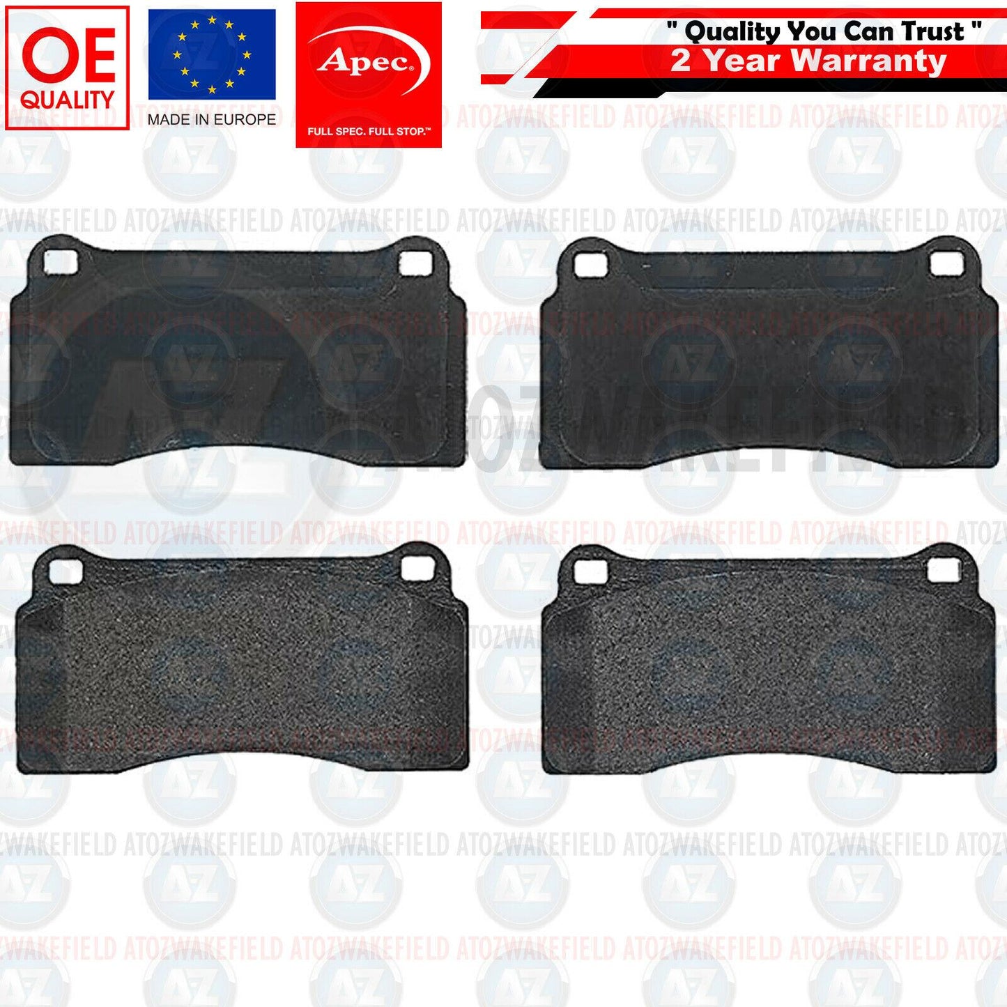 FOR NISSAN GT-R R35 FRONT REAR PREMIUM OEM QUALITY APEC BRAKE PADS FR/RR