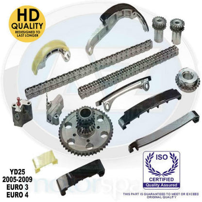 FOR NISSAN NAVARA D40 2.5 DIESEL 2005-2009 TIMING CHAIN HEAD GASKET BOLTS KIT