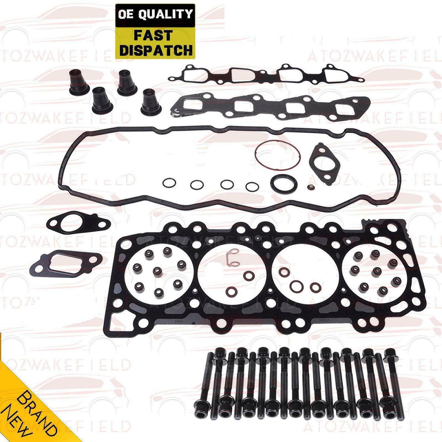 FOR NISSAN NAVARA D40 2.5 DIESEL TIMING CHAIN CONVERSION HEAD GASKET BOLTS KIT 9