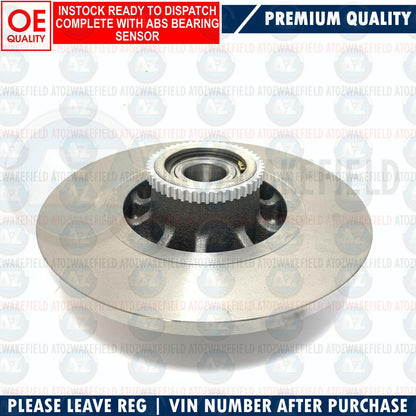 FOR RENAULT TRAFFIC 1.6 dCi 2014- REAR BRAKE DISCS PADS ABS SENSOR BEARING 280mm