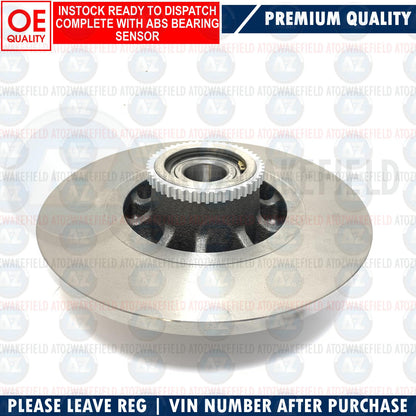 FOR FIAT TALENTO 1.6D 2016- REAR BRAKE DISCS PADS ABS SENSOR BEARING 280mm