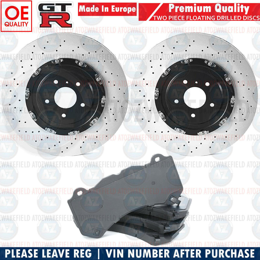 FOR NISSAN R35 GTR GT-R 2011->> FRONT FLOATING BRAKE DISCS BRAKE & PADS 390mm